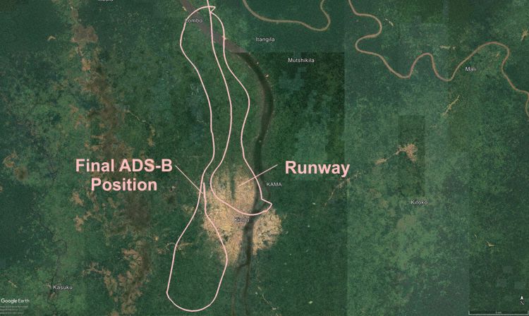 Map with flight trajectory (Graphics: AVH/Google Earth)