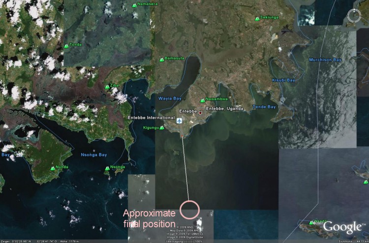 Map of Entebbe (Courtesy Google Earth)