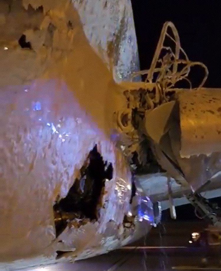 The aircraft damage