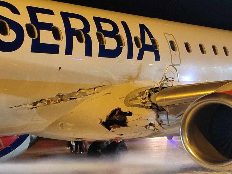 The aircraft damage