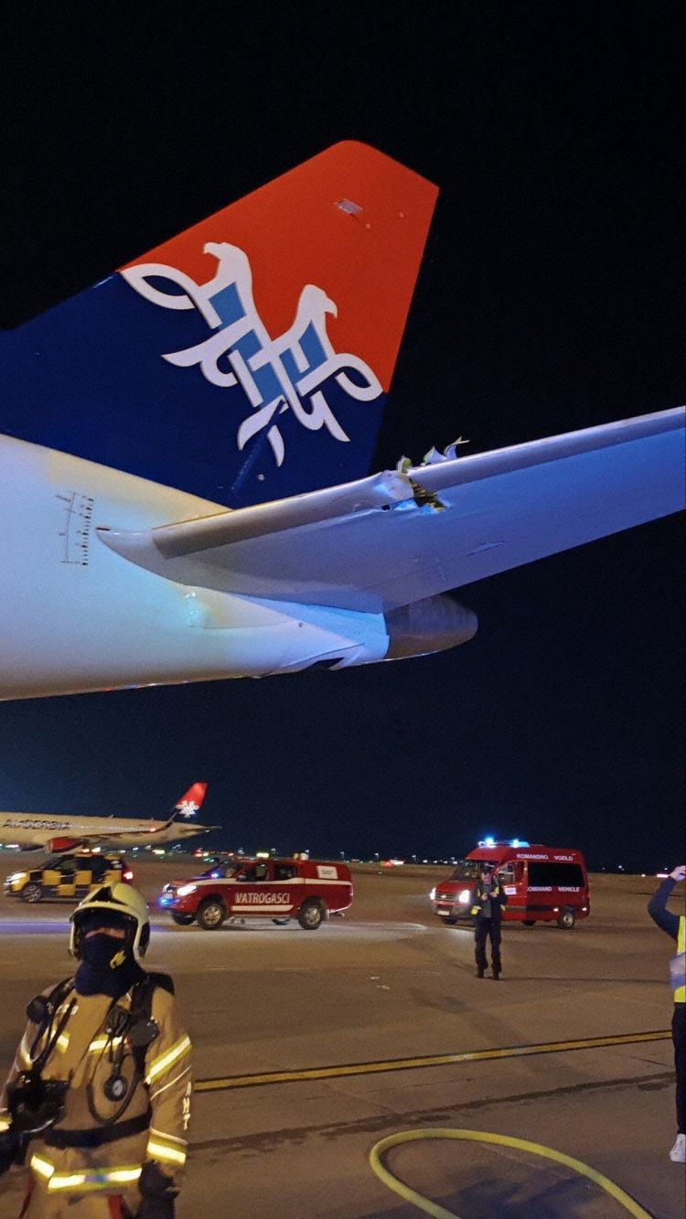 The aircraft damage