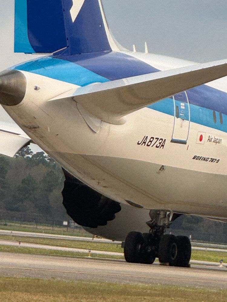The aircraft seen after landing