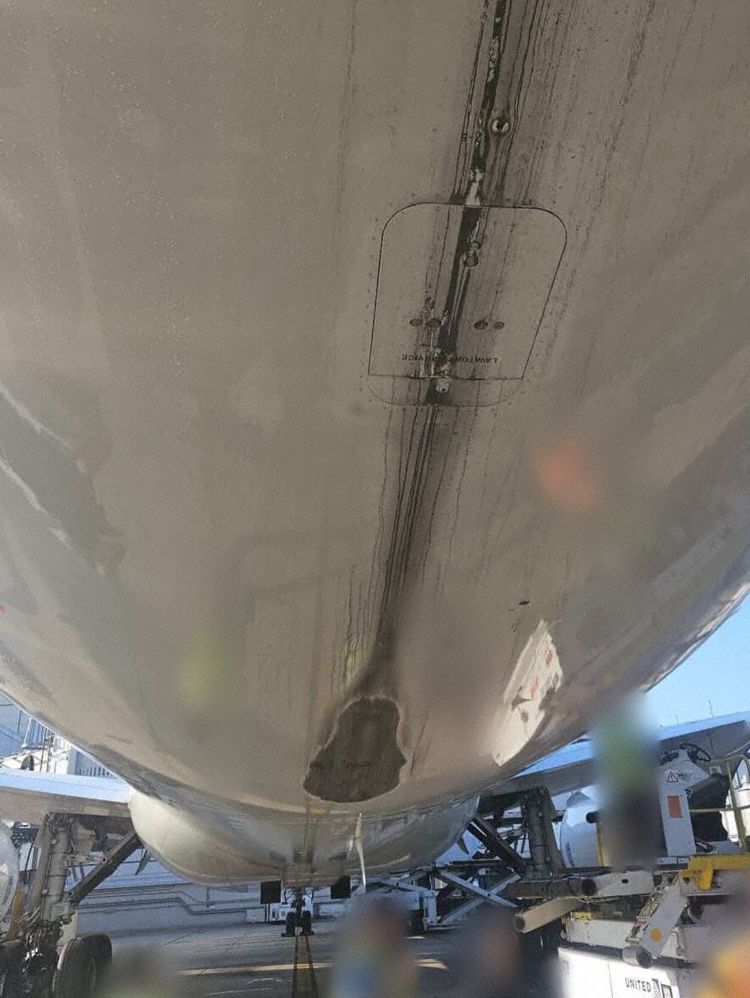 The aircraft seen after landing