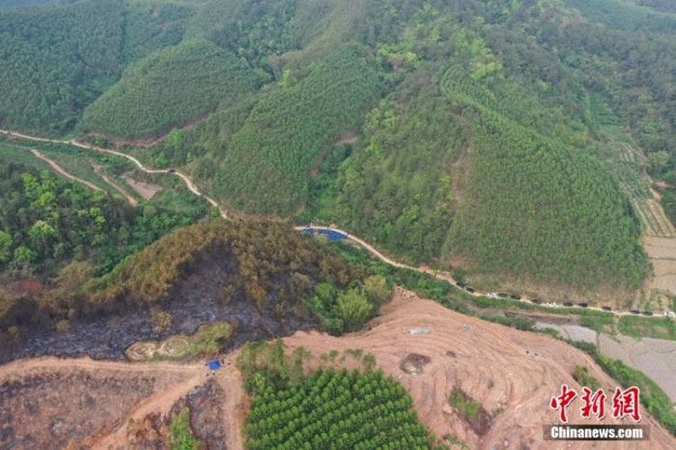 Crash site seen by China News Agency reporter Chen Guanyan