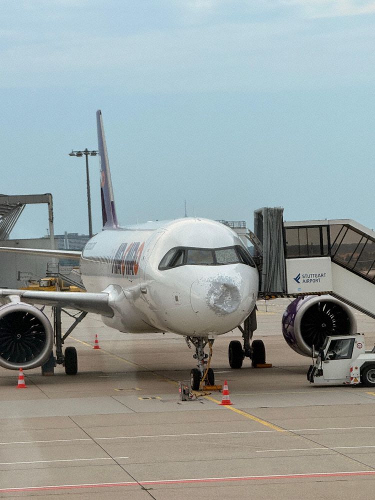 The aircraft seen at the gate