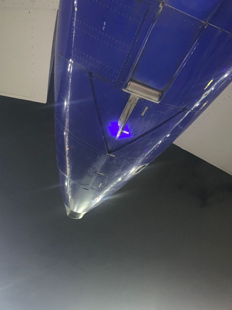 The damage seen after landing