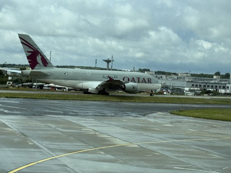 The aircraft seen after landing