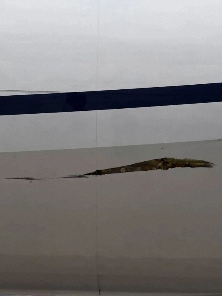 The hole in the side of the aircraft
