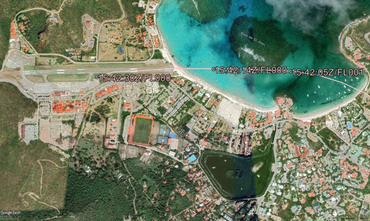Aircraft trajectory and map (Graphics: AVH/Google Earth)