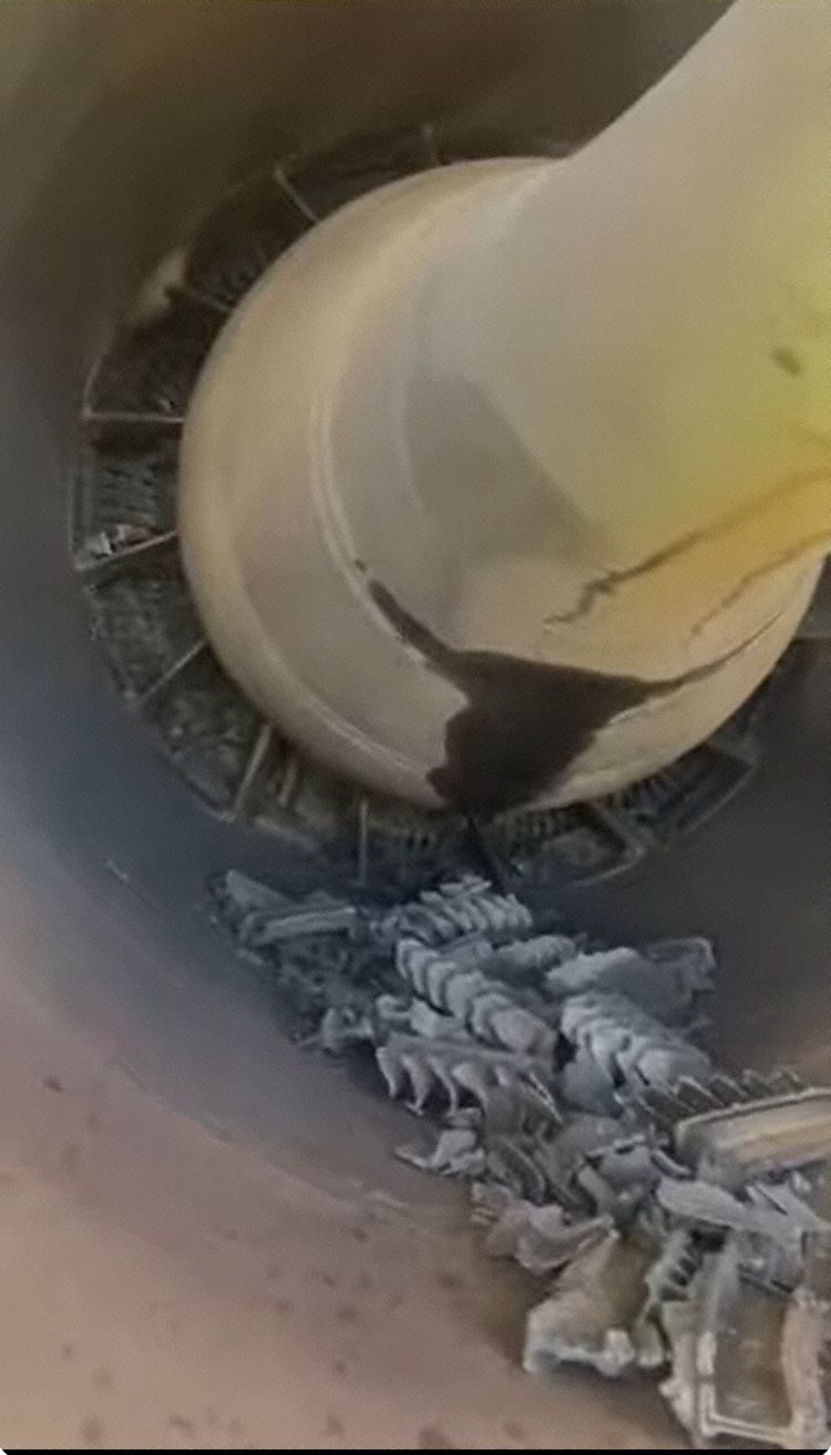 The engine outlet seen after the flight