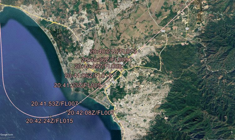 Flight trajectory (Graphics: AVH/Google Earth)