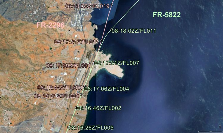 Map with trajectories (Graphics: AVH/Google Earth)