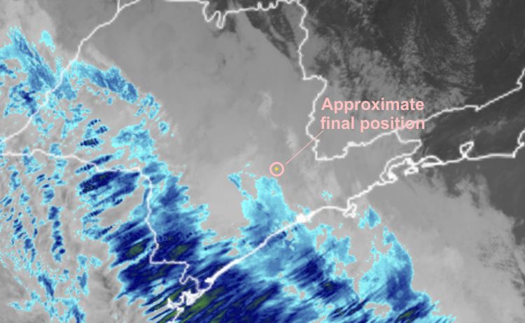 Satellite Image GOES-E-16 Band 11/Top Clouds Aug 9th 2024 16:20Z (Graphics: AVH/NASA)