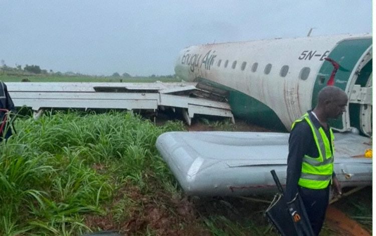 The aircraft after coming to a stop