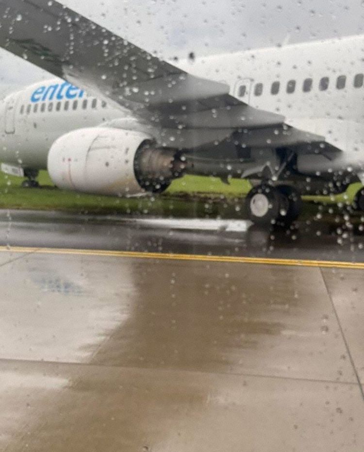 The aircraft after the runway excursion: