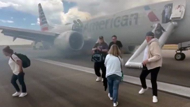 The aircraft seen during evacuation