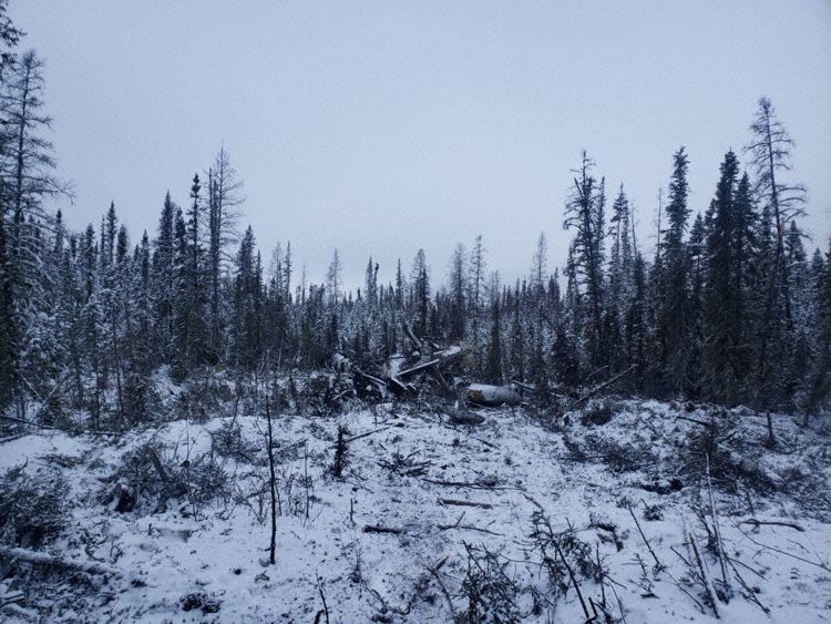 The crash site 0.7nm from runway end (Photo: TSB)