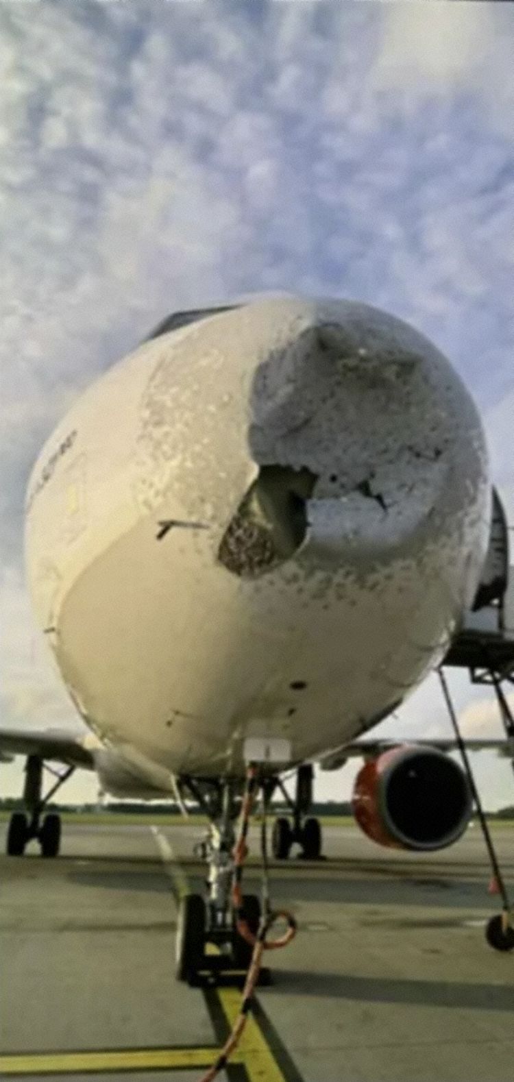 The aircraft seen after landing