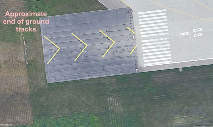 Aerial photo of ground tracks