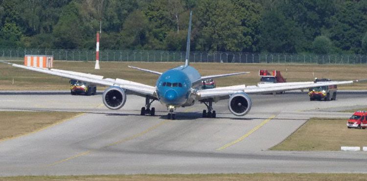 The aircraft after coming to a stop