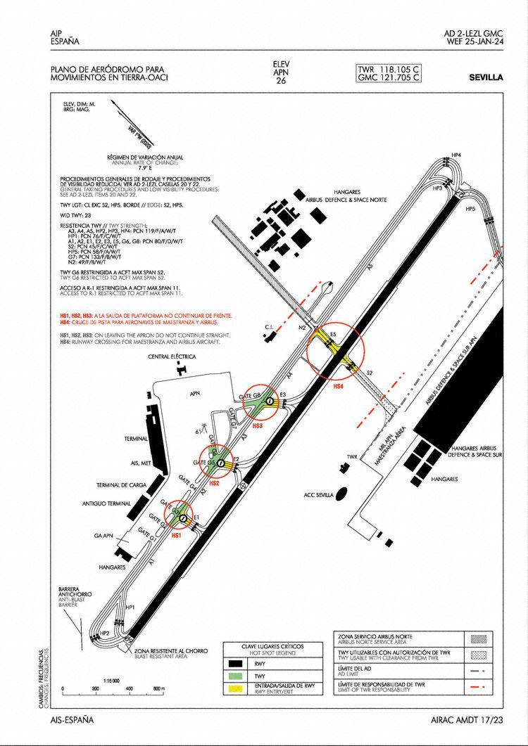 Aerodrome GMC Chart (Graphics: AIP Spain)