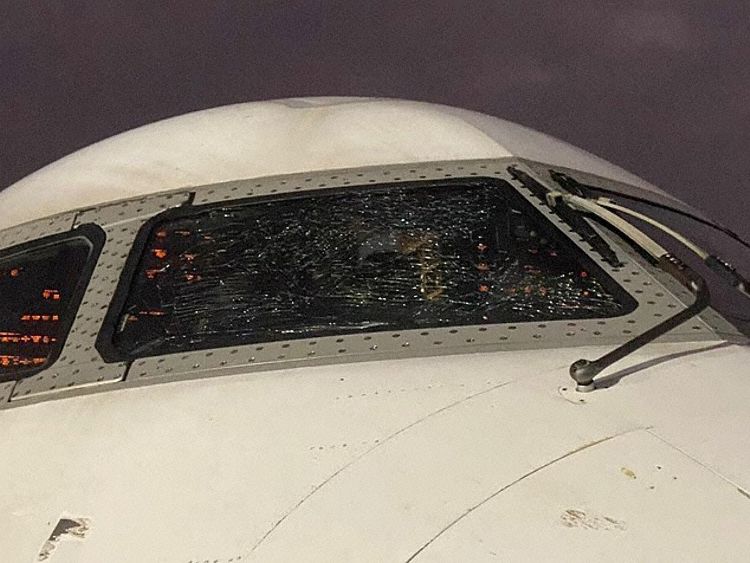 The aircraft after landing