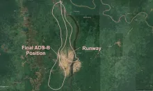 Map with flight trajectory (Graphics: AVH/Google Earth)